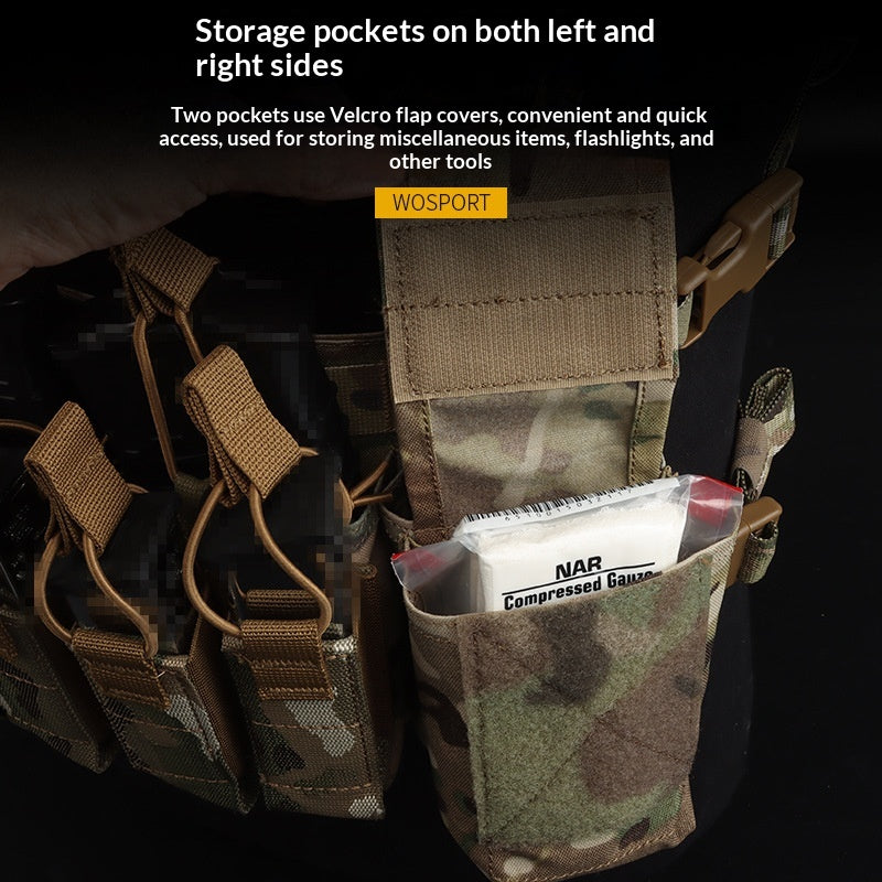 Camouflage Multi-fonctionnel Harnais de poitrine extensible avec pot de rangement accessoire