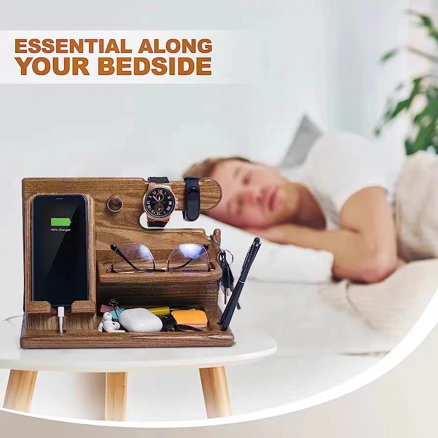 Support de bureau de téléphone en bois massif