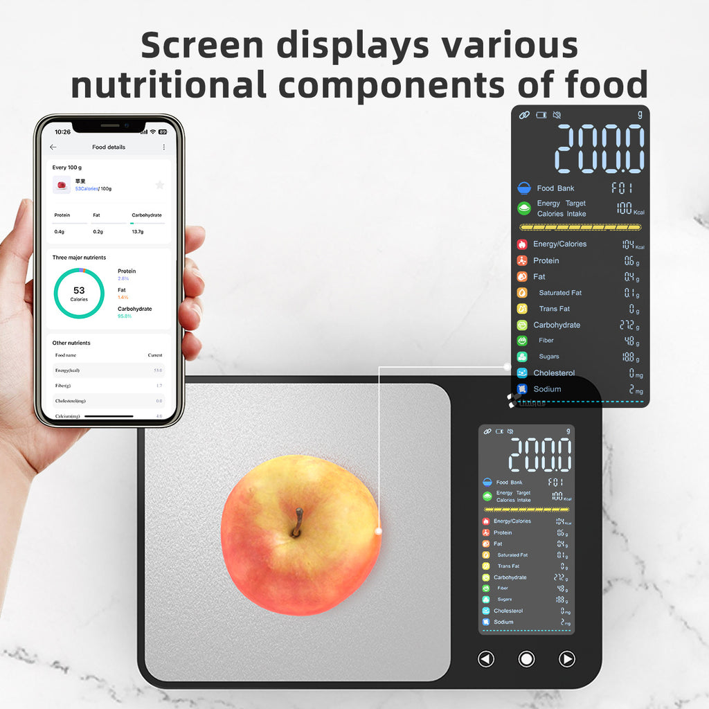 Precision kitchen scale for weighing to the nearest gram