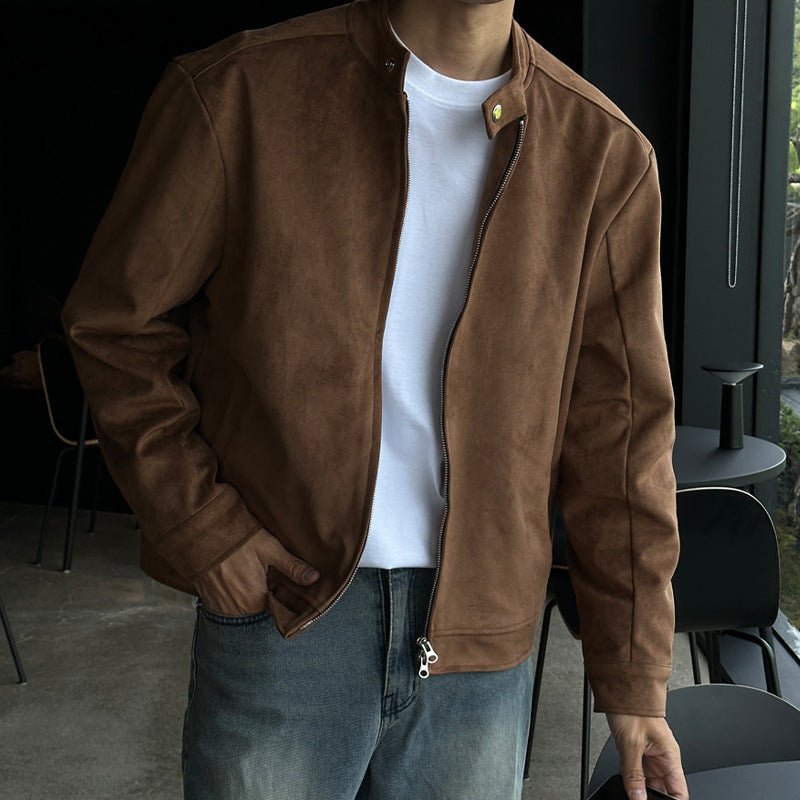 Veste de col debout Brown Maillard