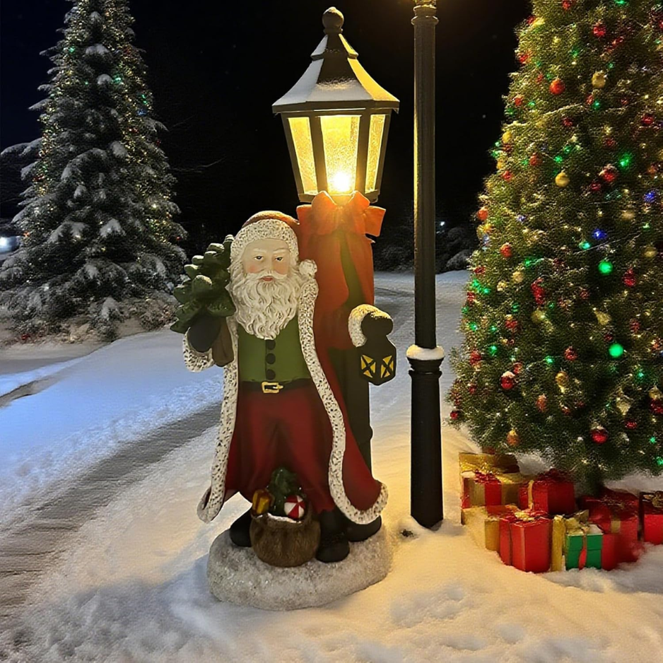 Noël Père Noël lumière pour Noël décoration de fête arbre d'ornement Claus Snowy lampe de sol Wint
