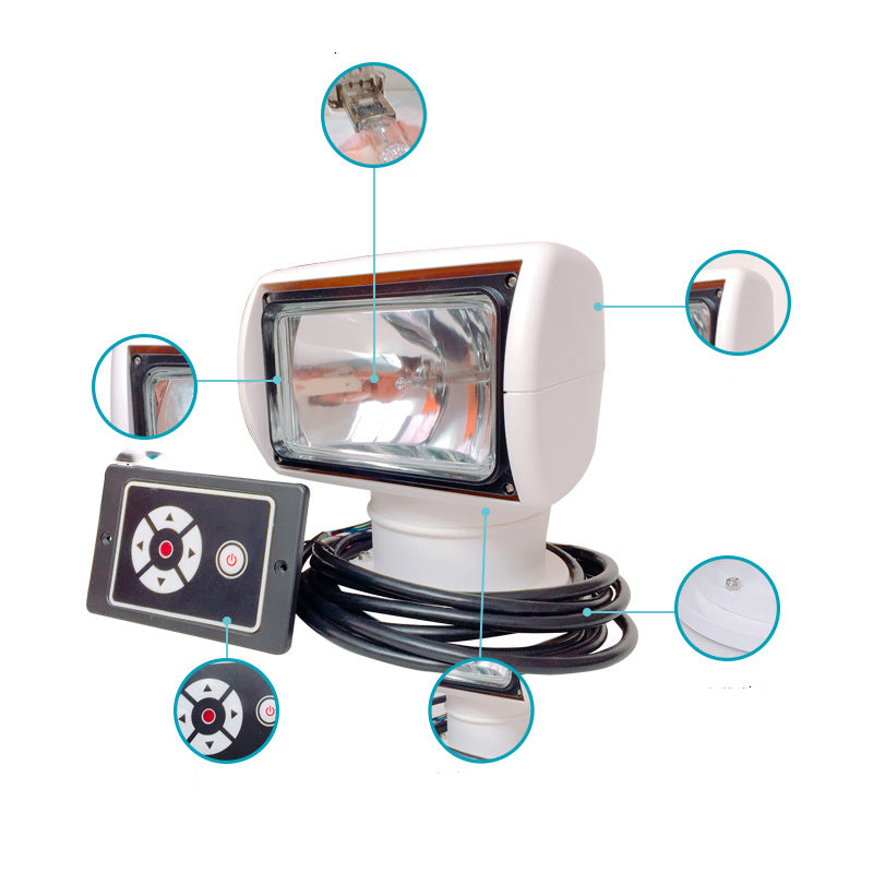 Bateau Télécommande Spotlight Camion Marine Remote Searchlight 12V 100W Ampoule