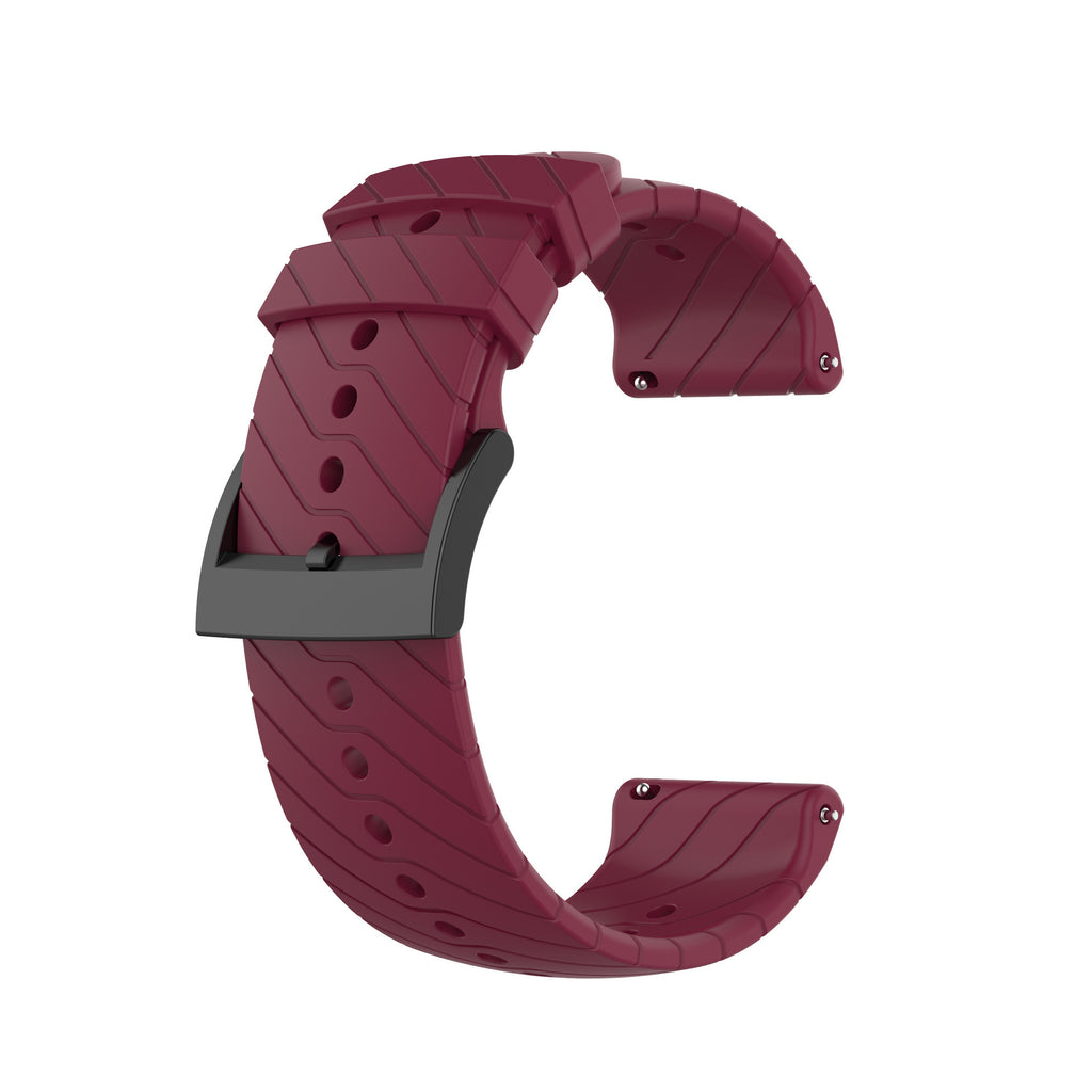 Bracelet 24mm de montre en silicone à rayures de foudre compatible avec Songatao