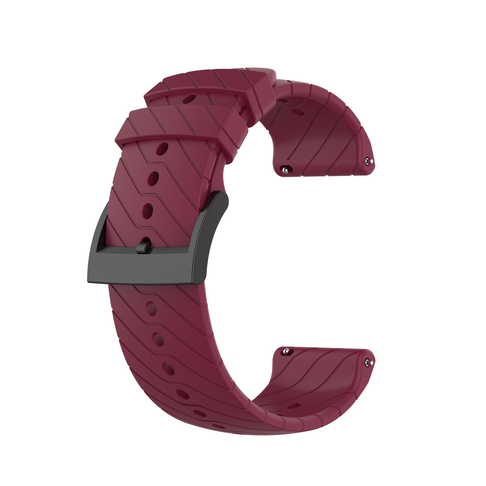 Bracelet 24mm de montre en silicone à rayures de foudre compatible avec Songatao