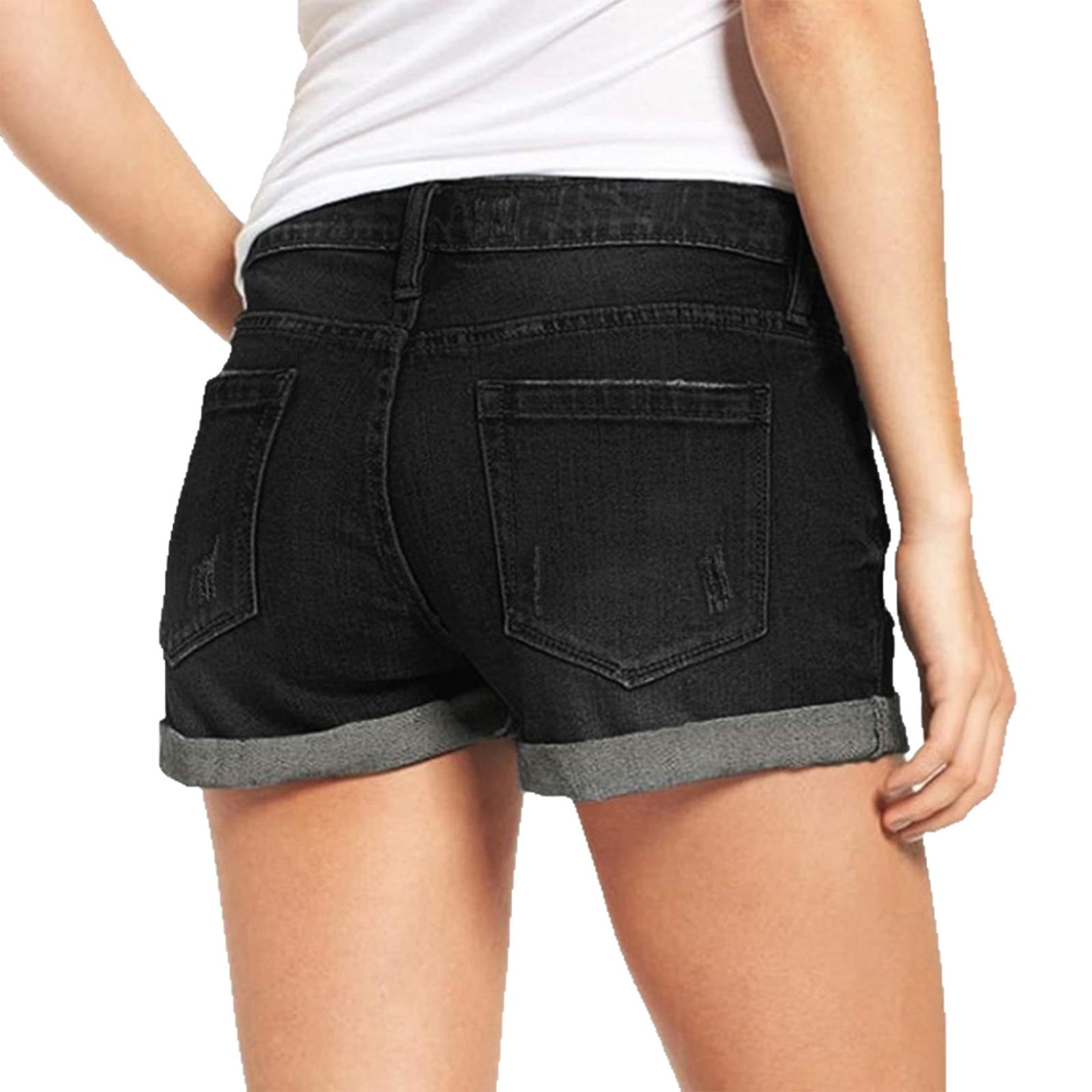 Short denim fringé de style américain Pantalon court flatteur de figure
