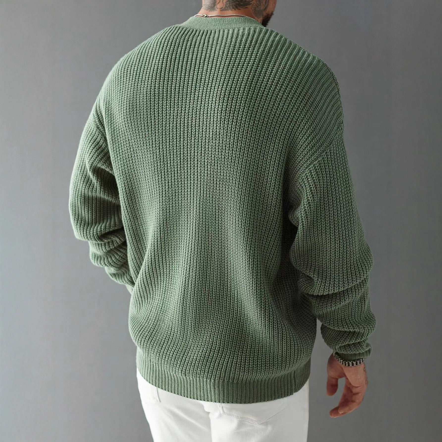 Casual Versatile Cardigan Deep V-neck Single-breasted Knit Top Innerwear and Outerwear Swe