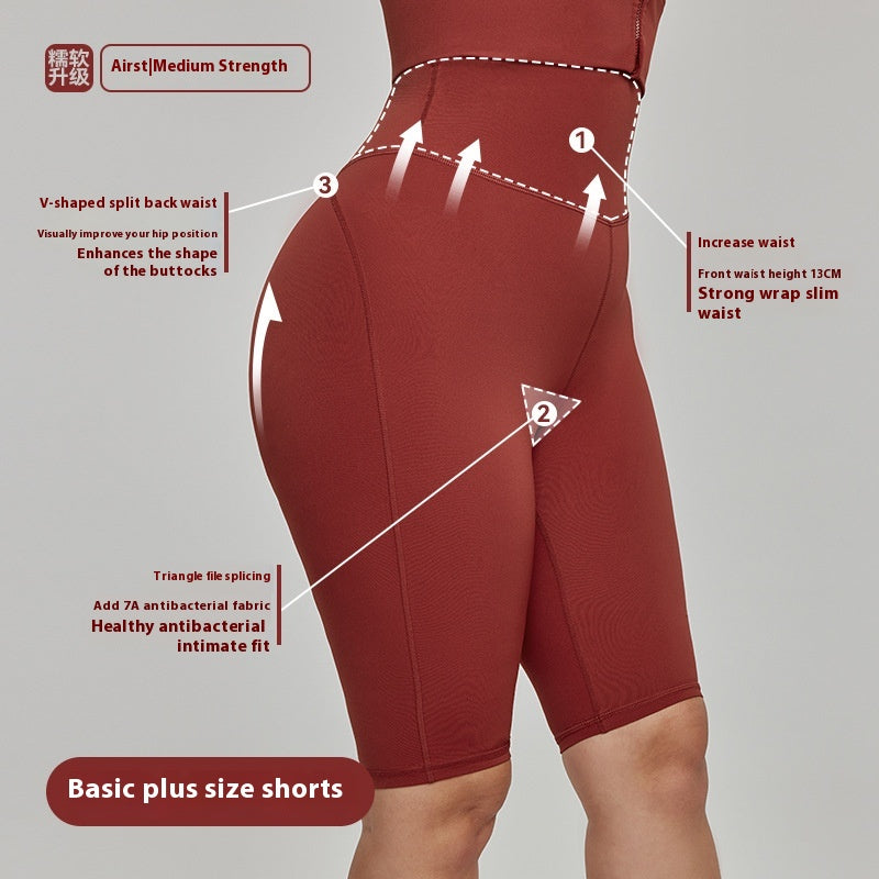 Nylon Plus Taille Short sportif Haute taille