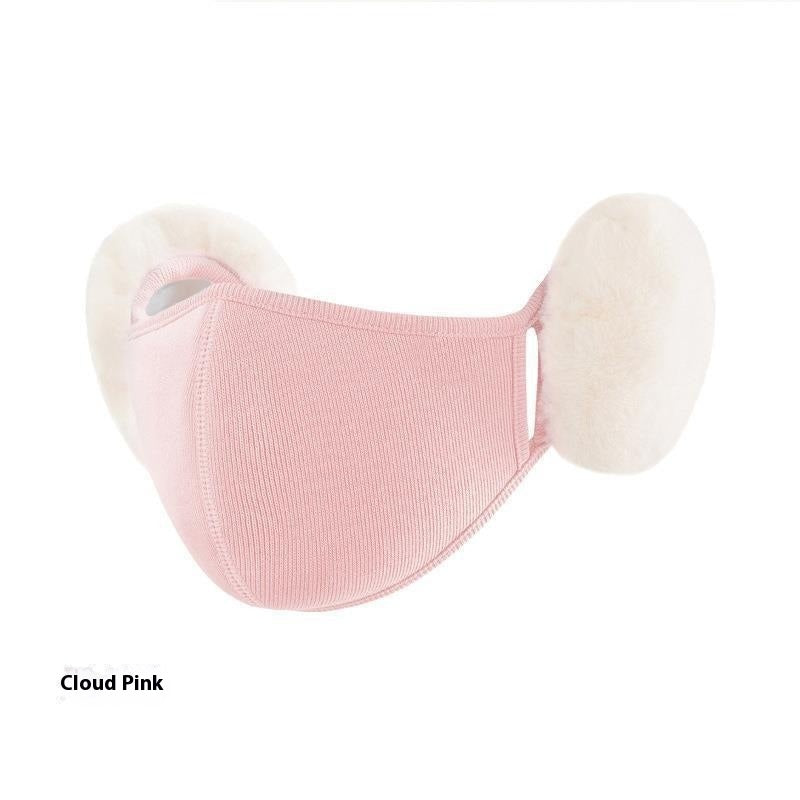 Masque de chaleur nuageux Hiver femelle en peluche mignon protection oreille doublée