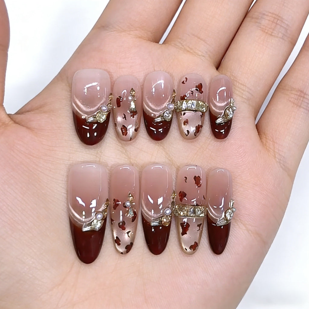 Nails Portables à la main Année Style Café Léopard Imprimer Cat Style Eye Ultra-Girly