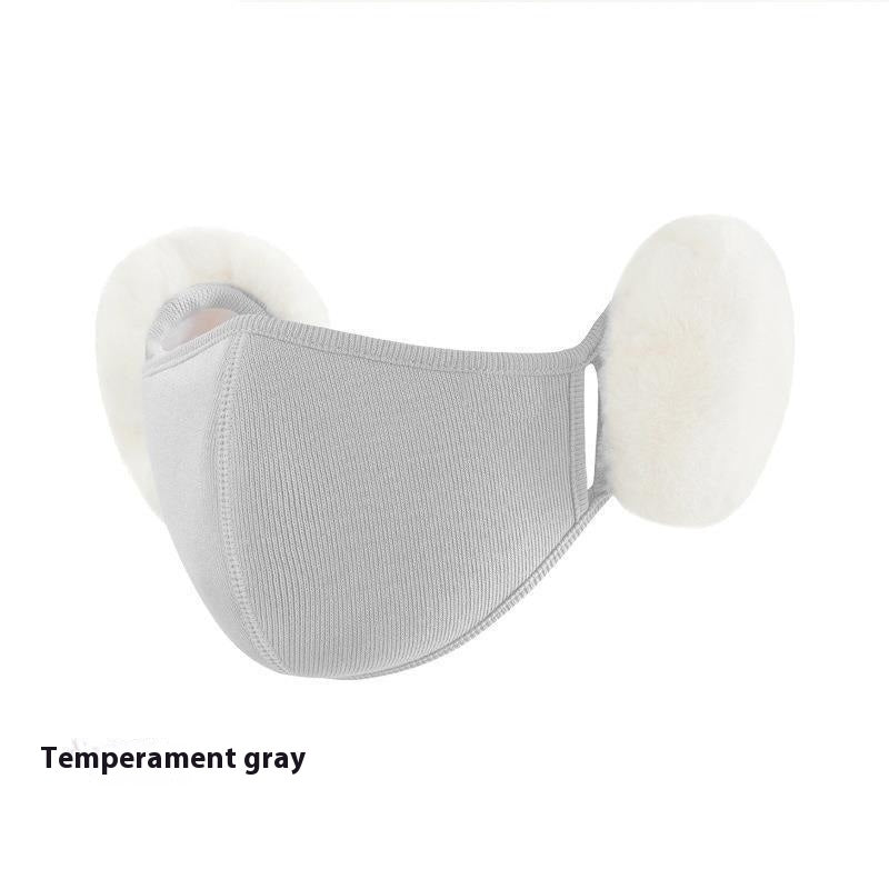 Masque de chaleur nuageux Hiver femelle en peluche mignon protection oreille doublée