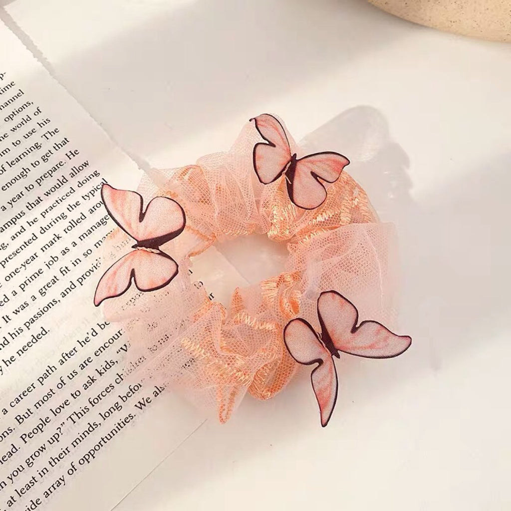 Accessoires de Cheveux de Butterfly pour femmes Mesh Pig Intestine Ring