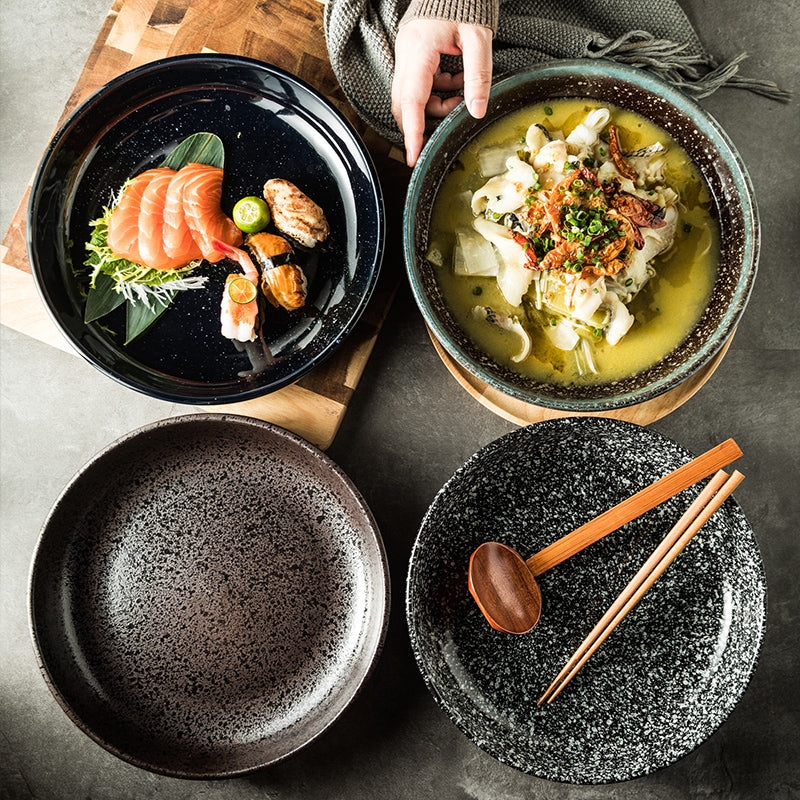 Plaques céramiques japonaises Sushi Dish Tableware Plateau Couverts