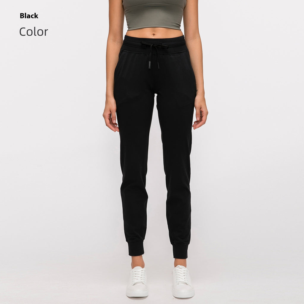 Pantalon de yoga haute taille pour femmes Drawstring Quick-drying Elastic Running Fitness