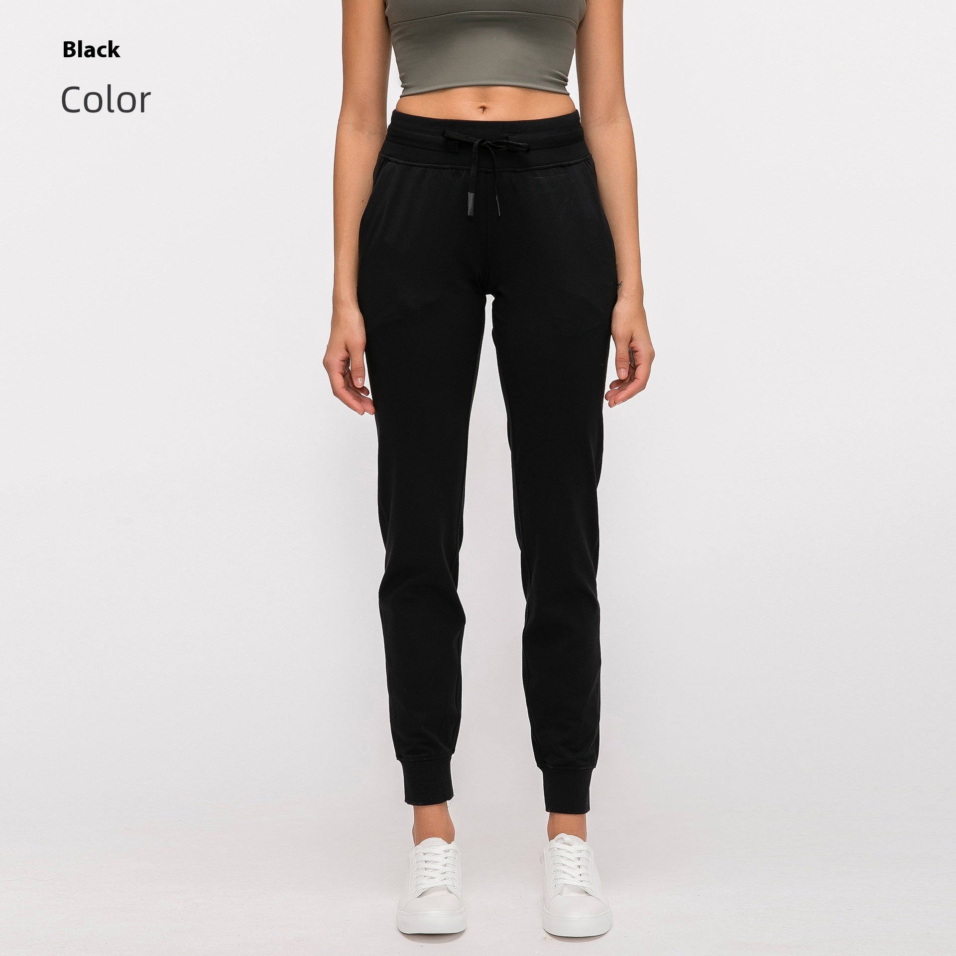 Pantalon de yoga haute taille pour femmes Drawstring Quick-drying Elastic Running Fitness