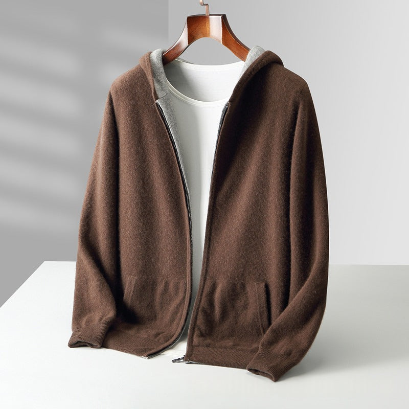Cashmere Cardigan à capuche casual pour hommes