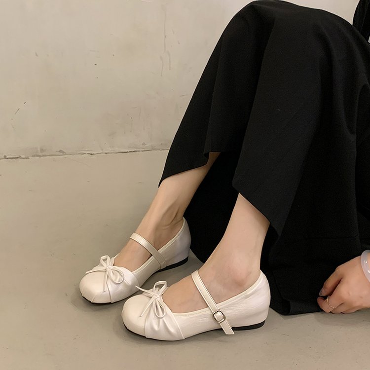 Style Ballet Mary Jane Femmes's Head Petit Cuir Chaussures Femmes Flat Bottom Soft Sol