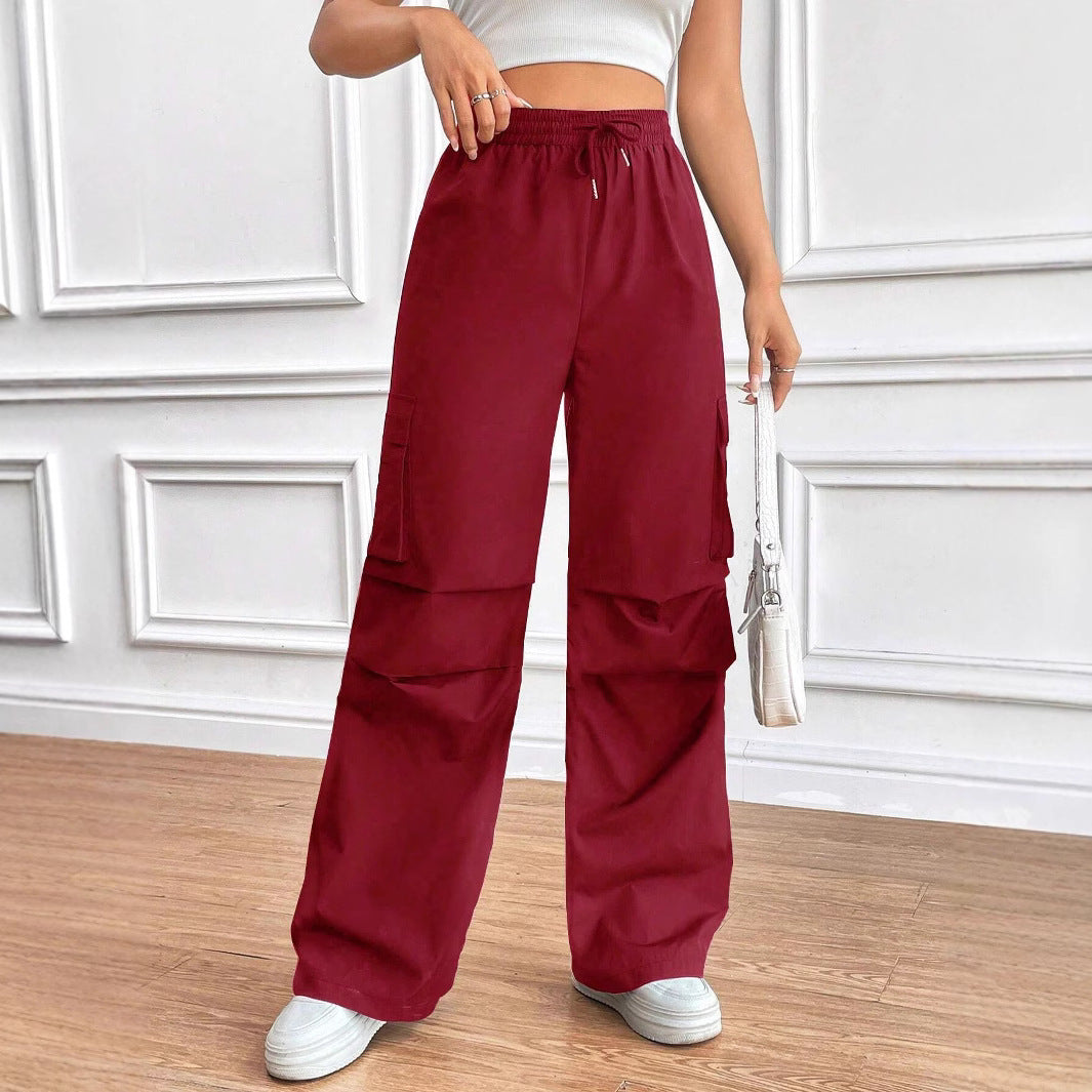 Spring And Summer Thin Elastic Waist Drawstring High Waist Cover Bag Design Loose Commuter