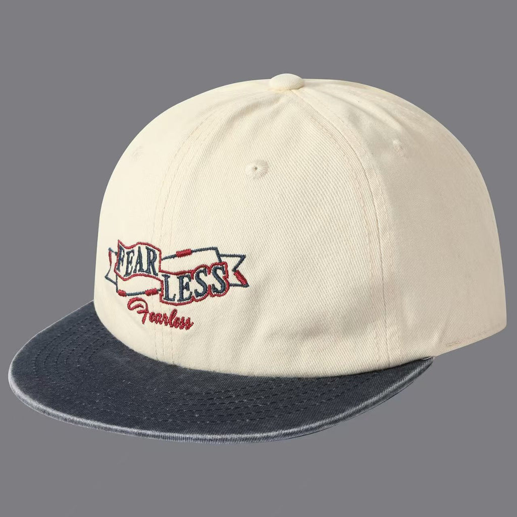Street Casual Vintage Détresse Multi-couleur Brimmed Lettre brodée Bride plate Baseball