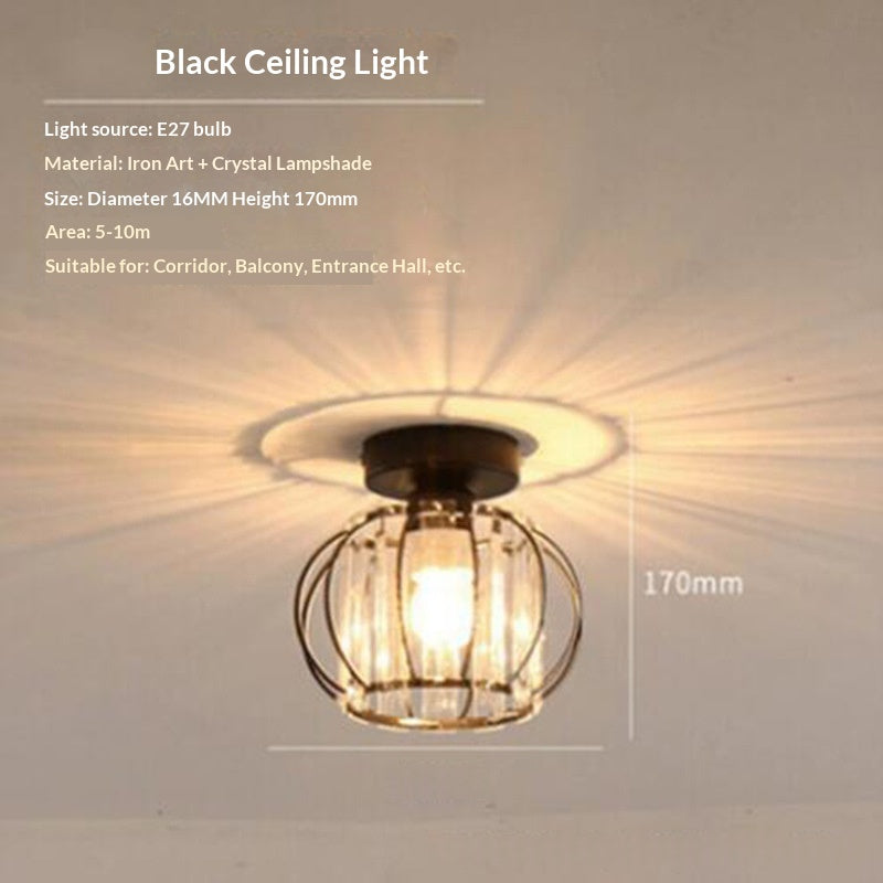 Creative personnalisé cristal plafond lumière Hallway lumière Balcon Flush Mount lumière