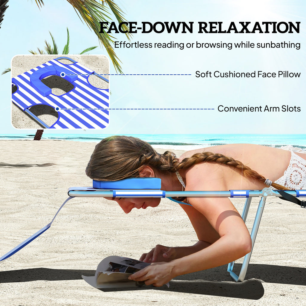 2 chaises de tannage avec trou de taille