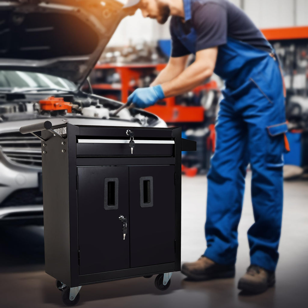Uniquement pour la livraison sur waybill Cabinet à double porte avec un tiroir Panier d'outils TT201BK