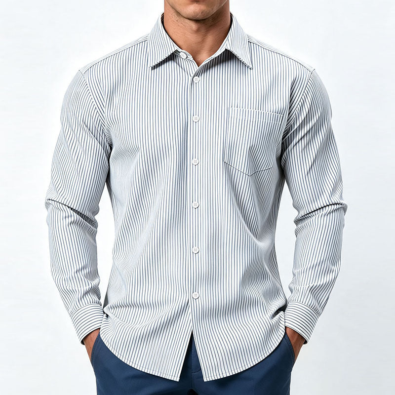 Chemise à laque rayée pour hommes, taille Plus