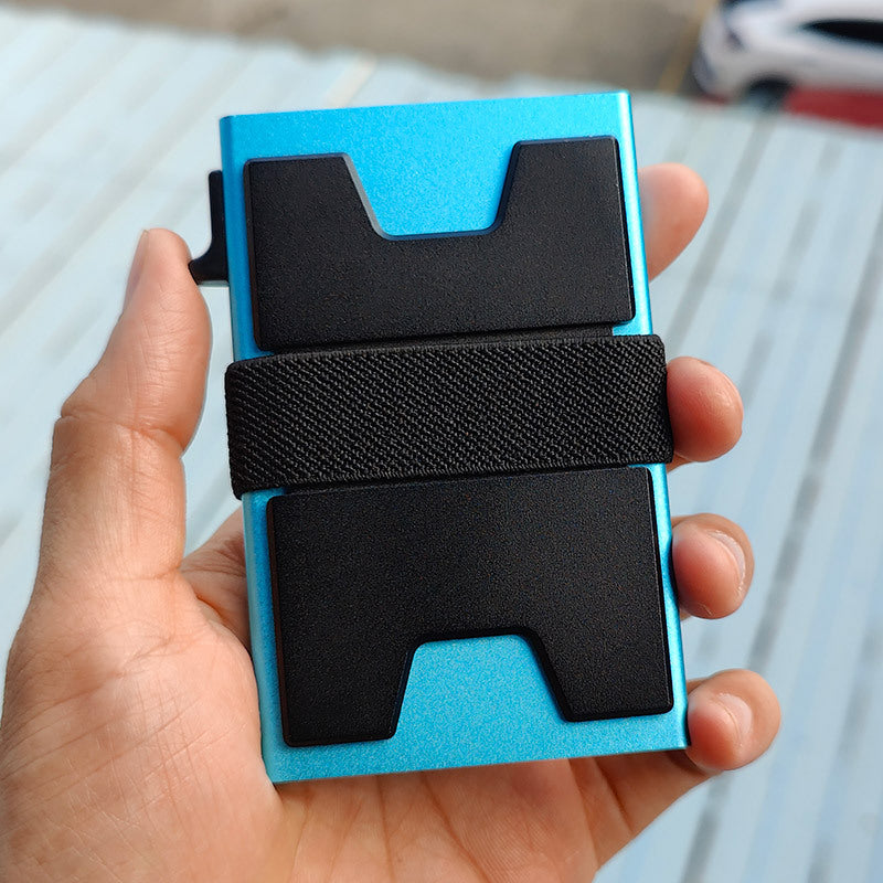 Support de carte de portefeuille en alliage d'aluminium magnétique RFID pour hommes
