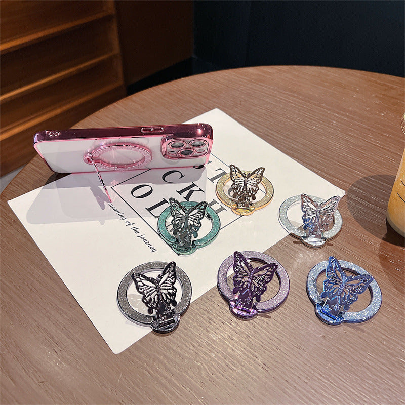 Glitter Butterfly Phone Case Retour Sticky Lazy Bracket