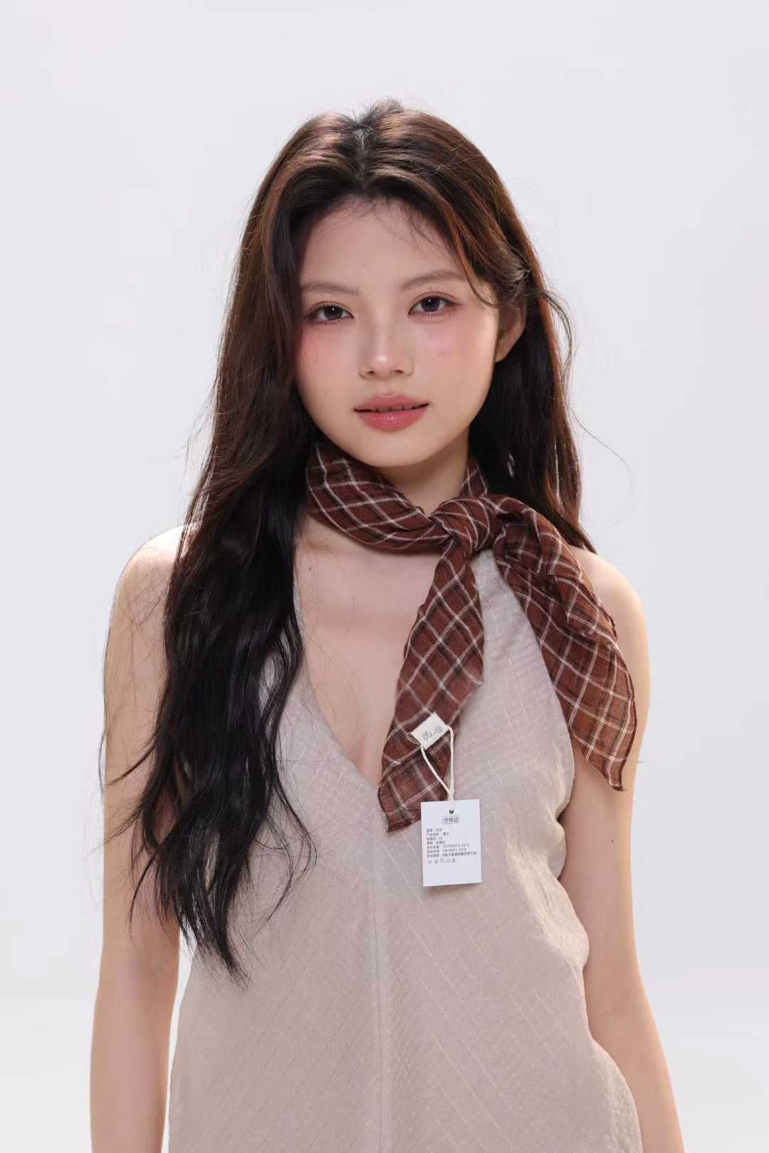 Femmes Retro Plaid Sun-Protective ScarfWaist Scarf
