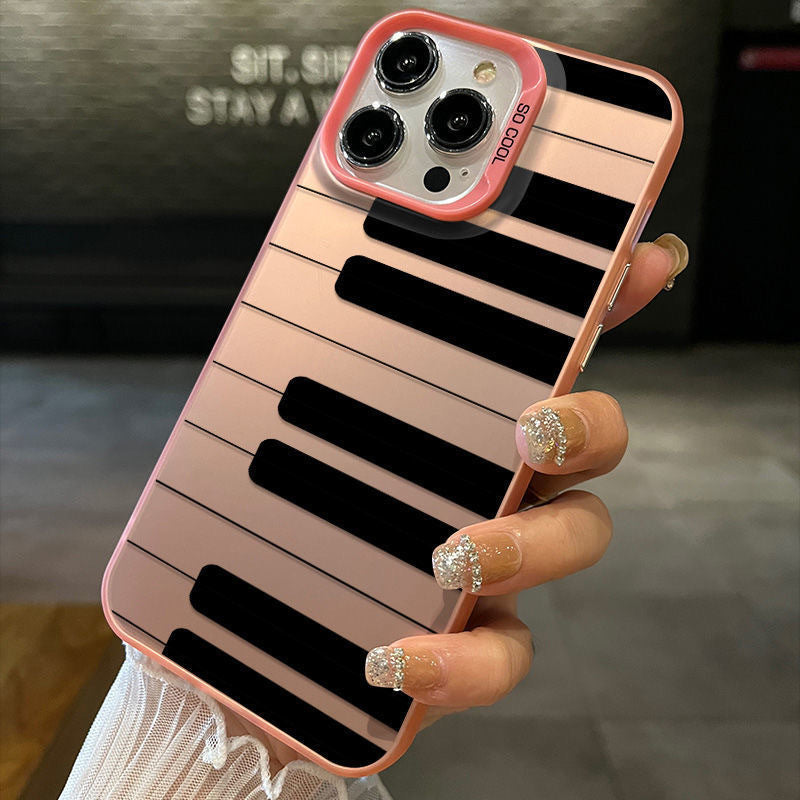 Étui de téléphone à thème noir et blanc pour piano