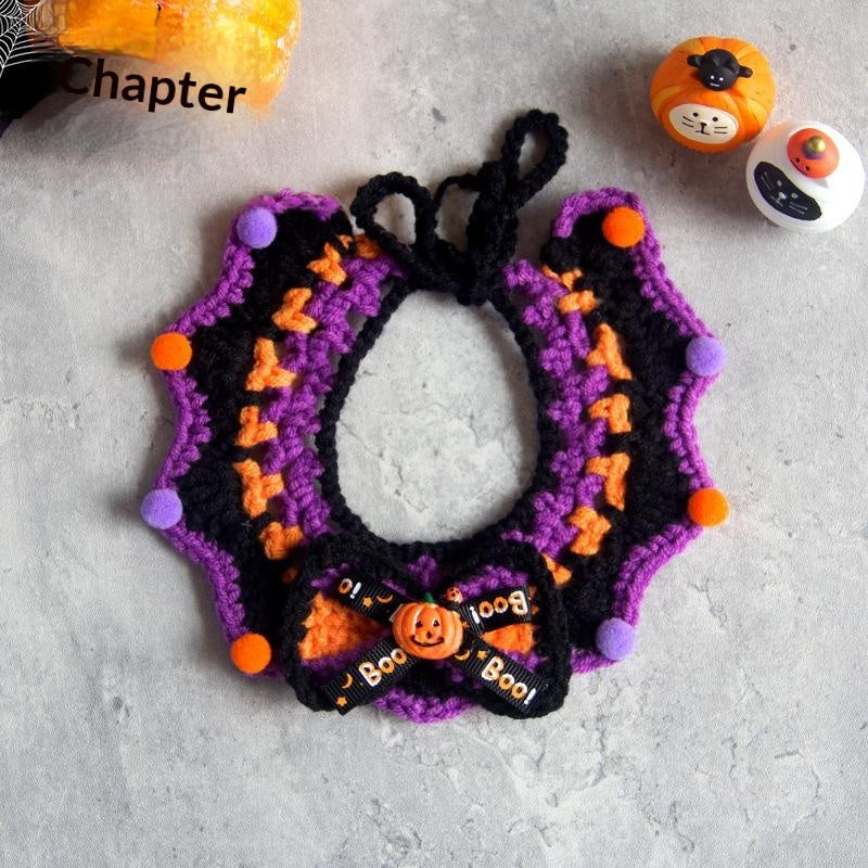 Foulard d'Halloween tricoté à la main pour chats et chiens