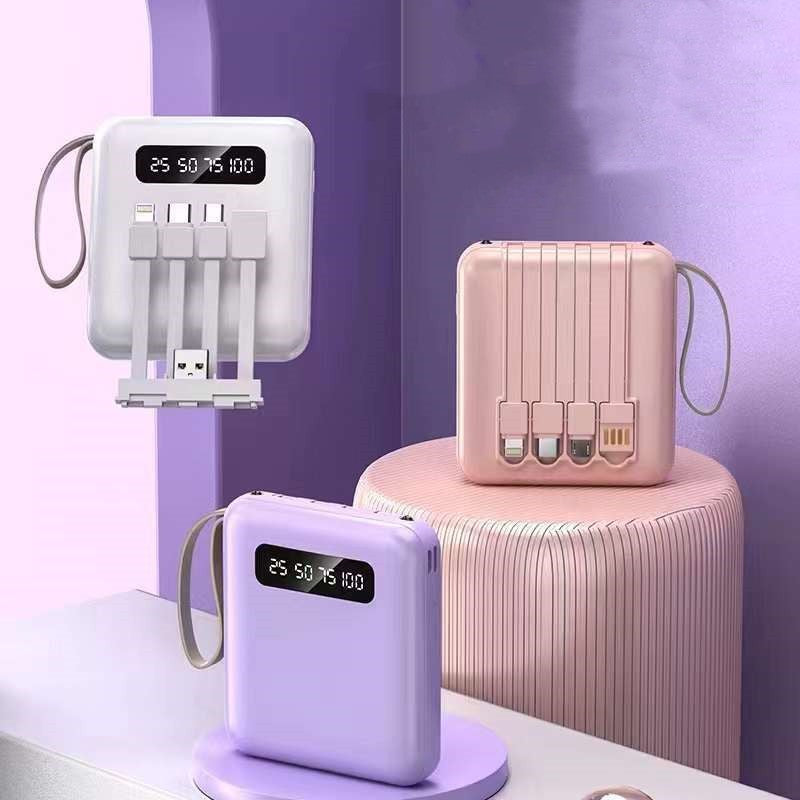 Compact et portable avec une banque d'alimentation de câble intégrée