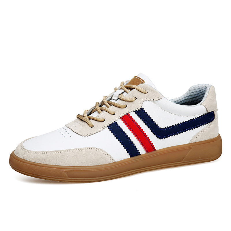Sneakers en cuir pour hommes avec semelles intérieure et semelles en caoutchouc Tendon-Style