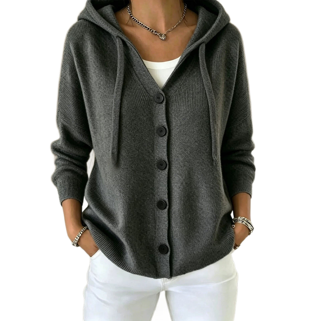 Femmes Européen et américain-style Automnehiver Knit à capuche Cardigan