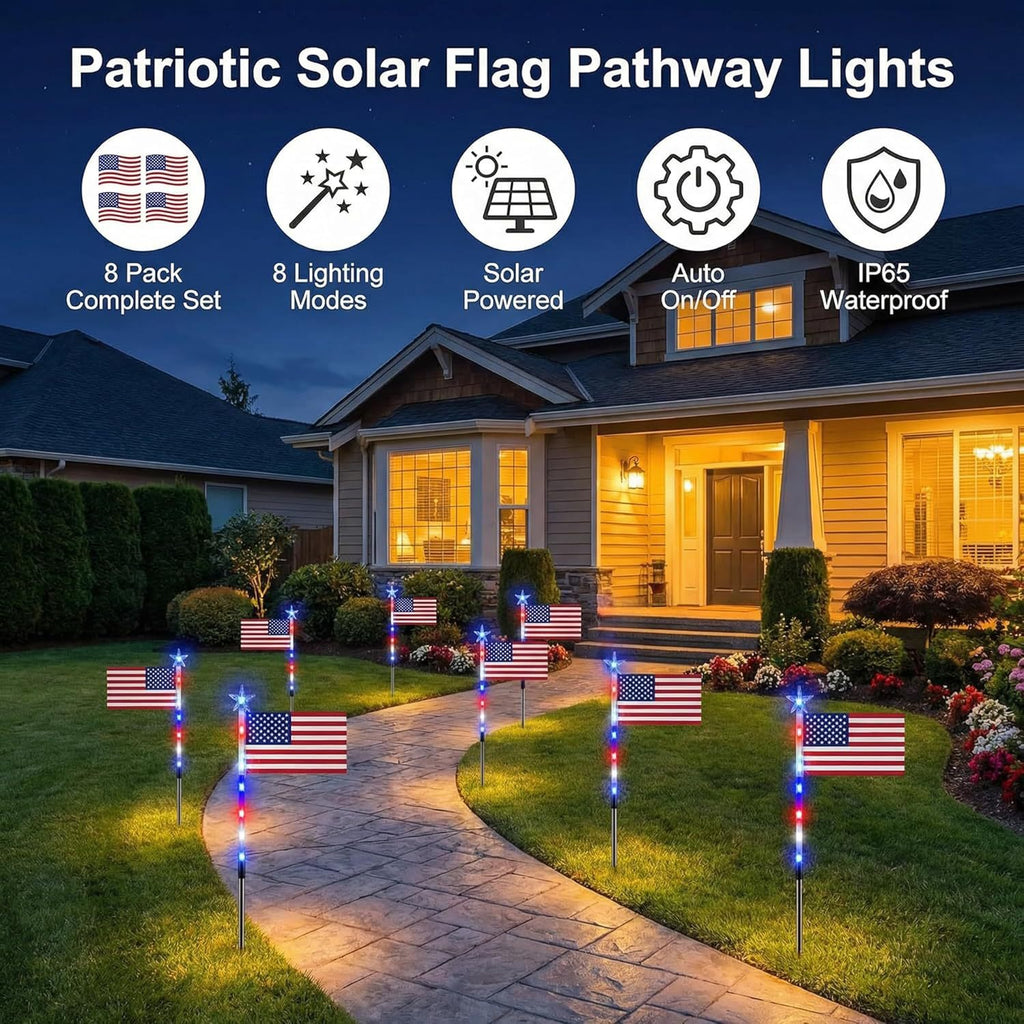 Drapeau national à LED à énergie solaire pour les cours extérieures Et des villas
