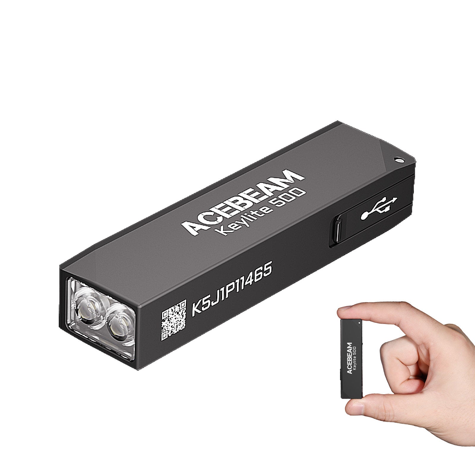 Lampe de poche porte-clés rechargeable haute intensité pour usage domestique