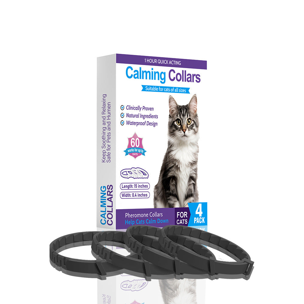4-Pack Calming Pheromone Collars for Cats and Dogs to Relieve Anxiety