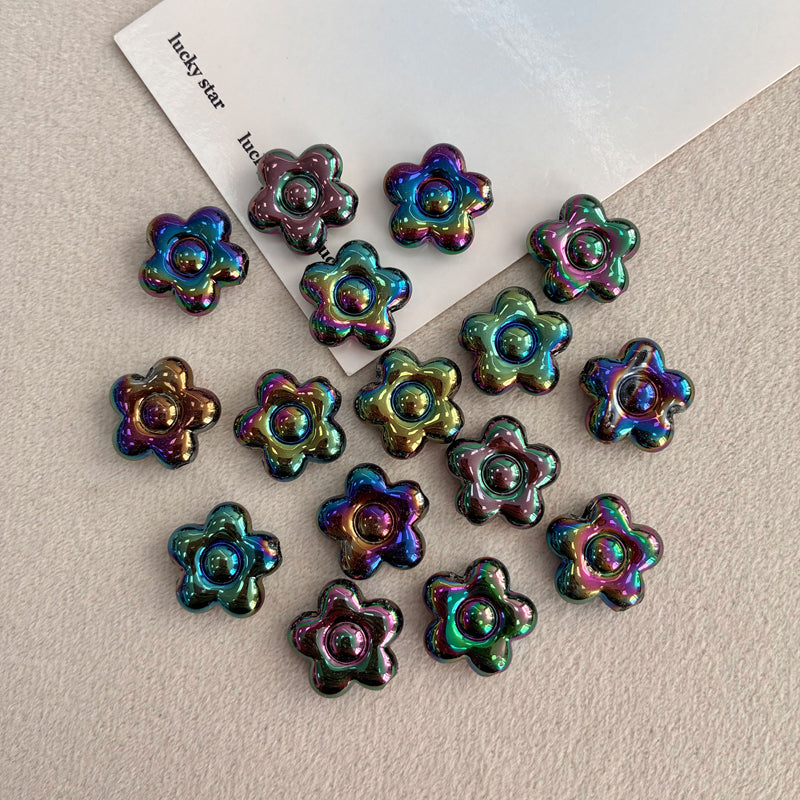 Perles de fleurs de Plumeria acrylique avec trou droit