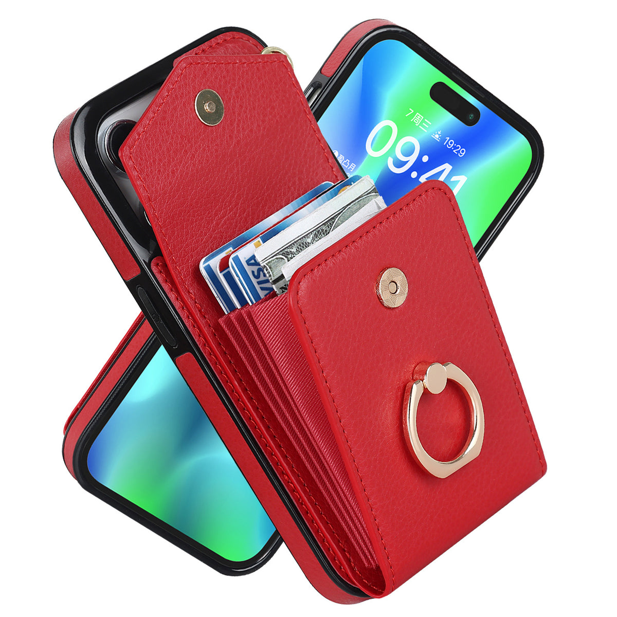 Boîtier en cuir polyvalent avec boîtier de téléphone multifonctionnel