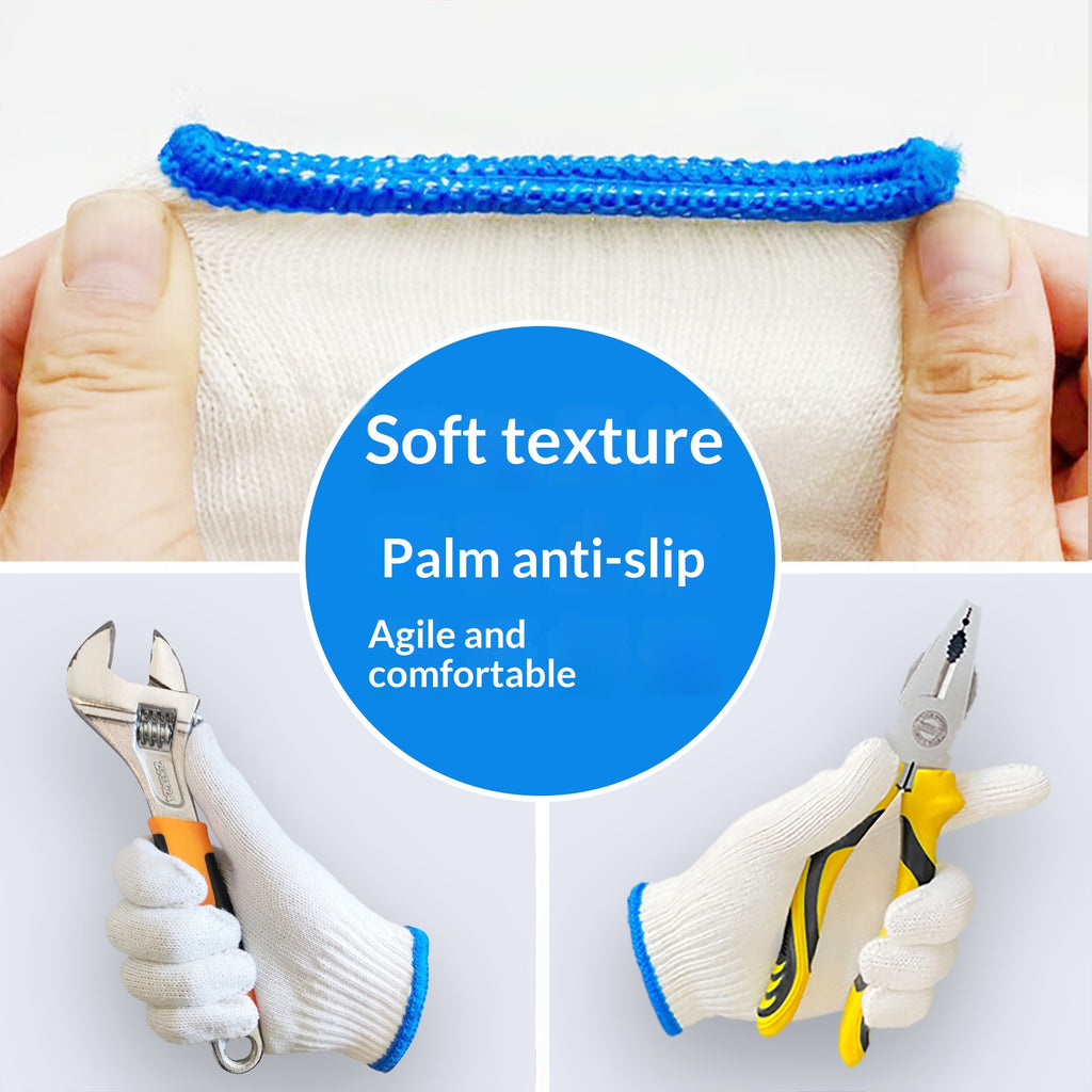 Gants de coton blanc industriel non glissants