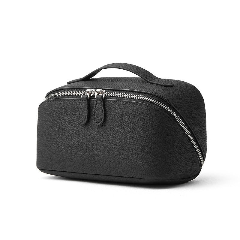 Sac de toilette en cuir petit et portable pour femmes