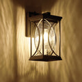 Oil Rubbed Bronze Porch Light Dusk to Dawn Outdoor Wall Lantern Small Modern Exterior Light Fixture Aluminum with Crack-Like Glass IP65 Waterproof Out
