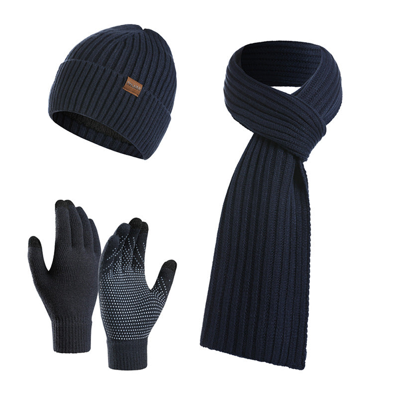 Gants de chapeau d'écharpe de couleur solide d'hiver en tricots
