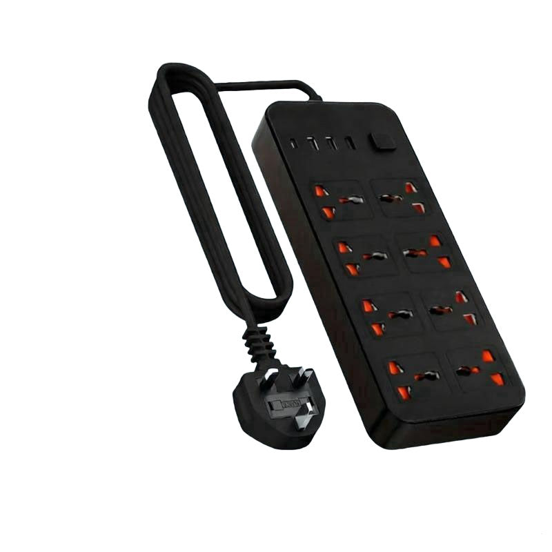 Extension câble câble électrique secteur alimentation 8 Gang 3 USB 1 prise de port de type C