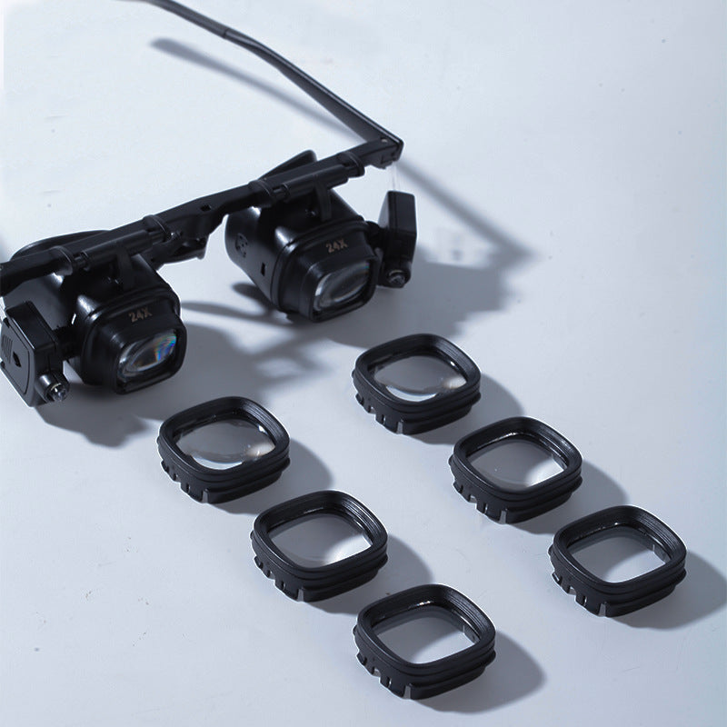 Verres portables à grande loupe 24x montés sur la tête
