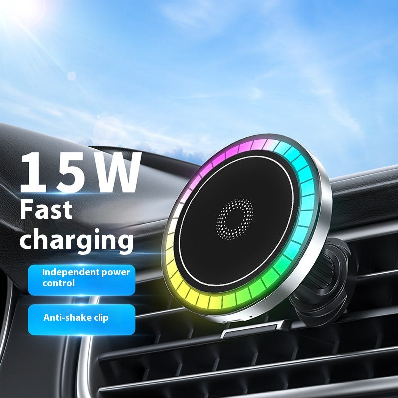 RGB Vehicle-mounted Mobile Phone Wireless Fast Charging Lamp compatible with Car Navigation Bracket