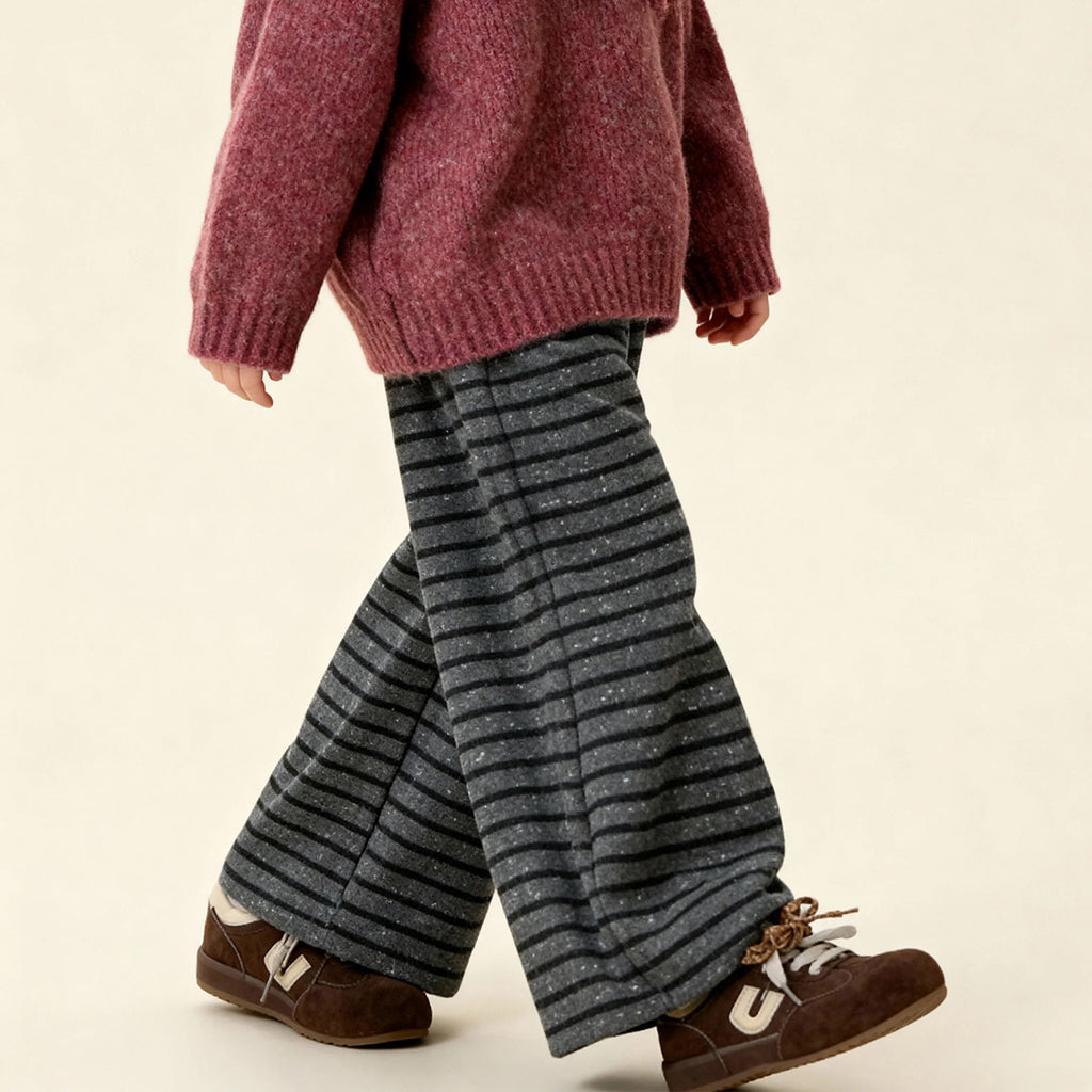 Pantalons à jambes larges et rayées