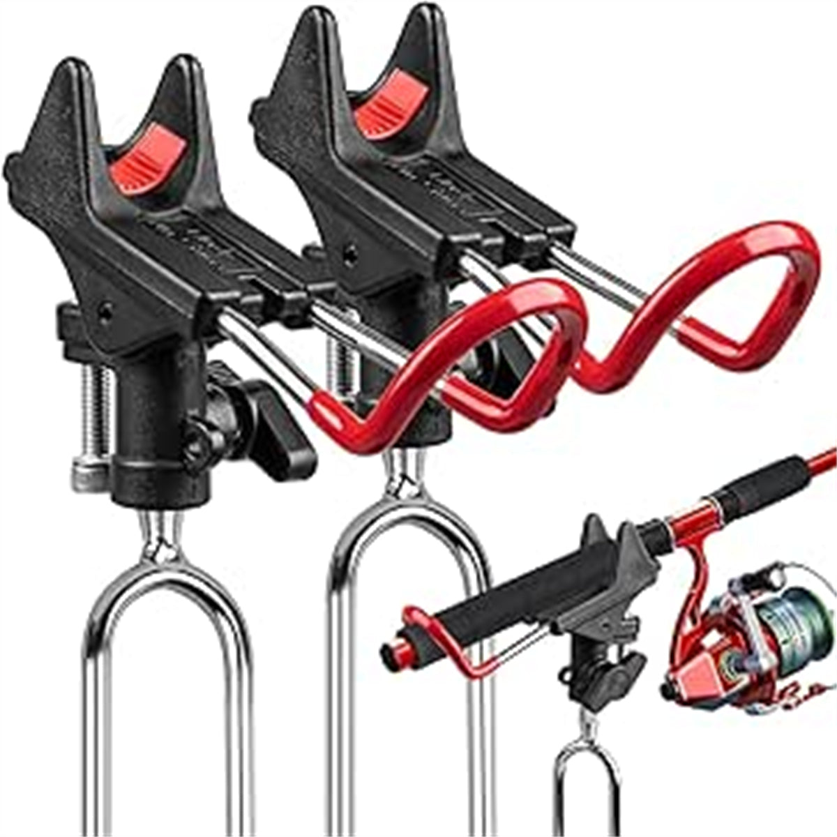 2 supports à tige de pêche avec joints universels pour montage au sol—Ensemble d'accessoires parties