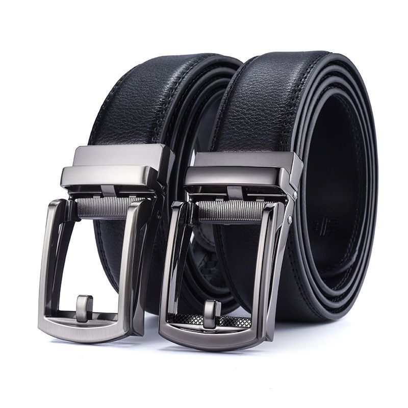 Ceinture de mode à deux couches à boucle automatique pour hommes