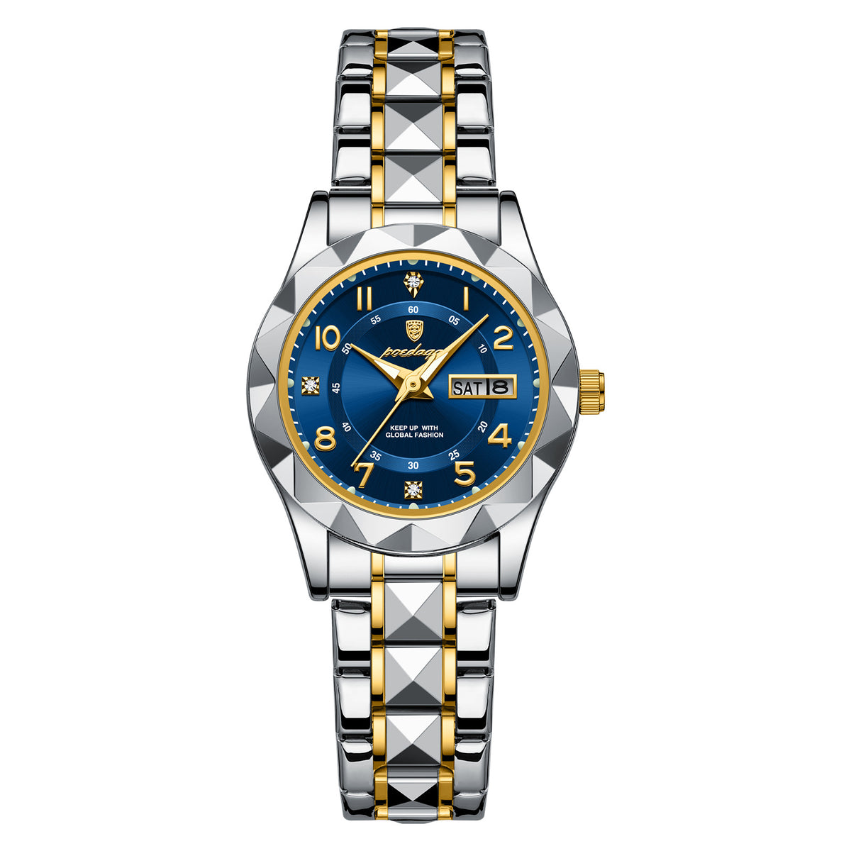 Montre à quartz féminine à double date étanche